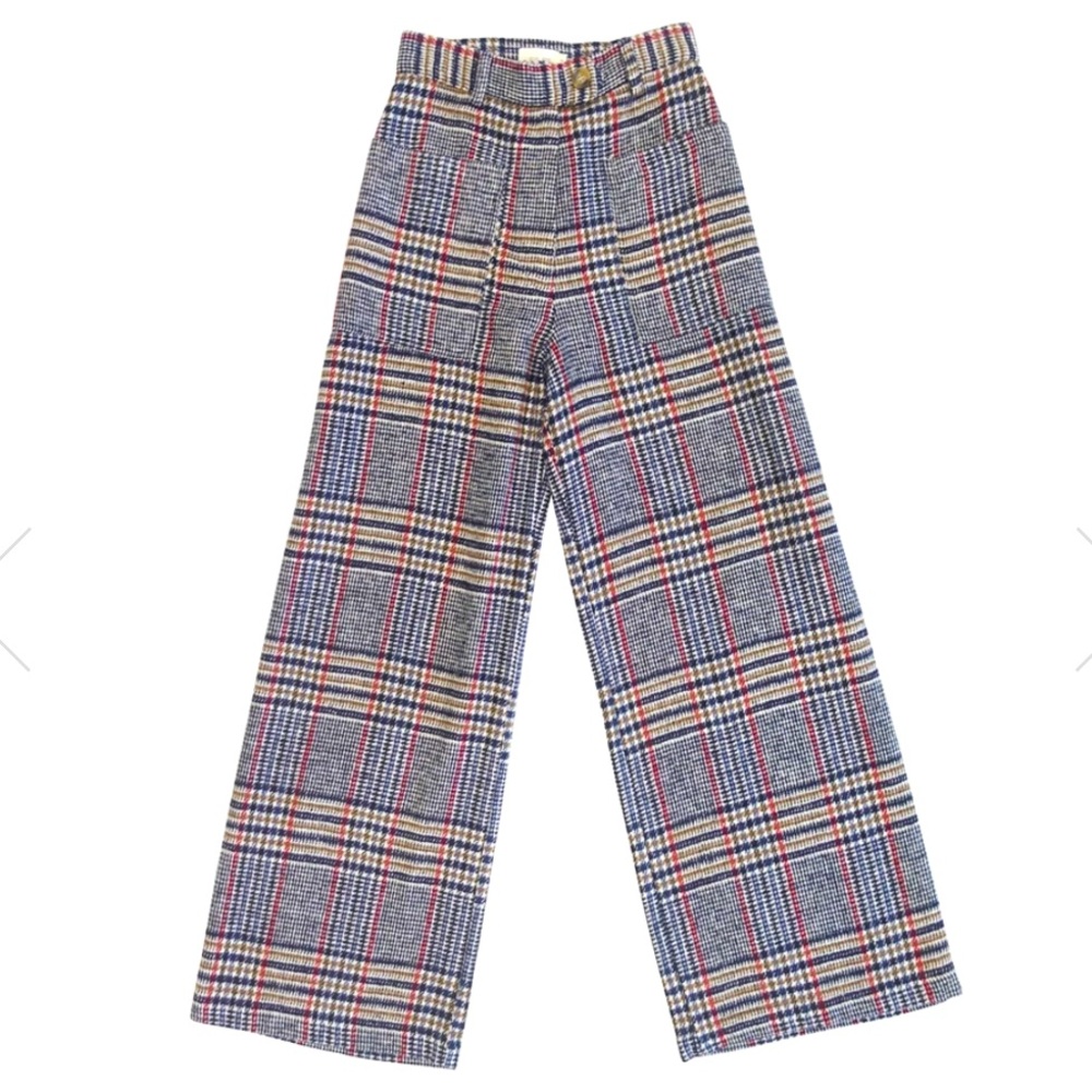 Niko Niko - Navy Red & Carmel KENJI PLAID TWO-POCKET no TWEED TROUSER PANT
